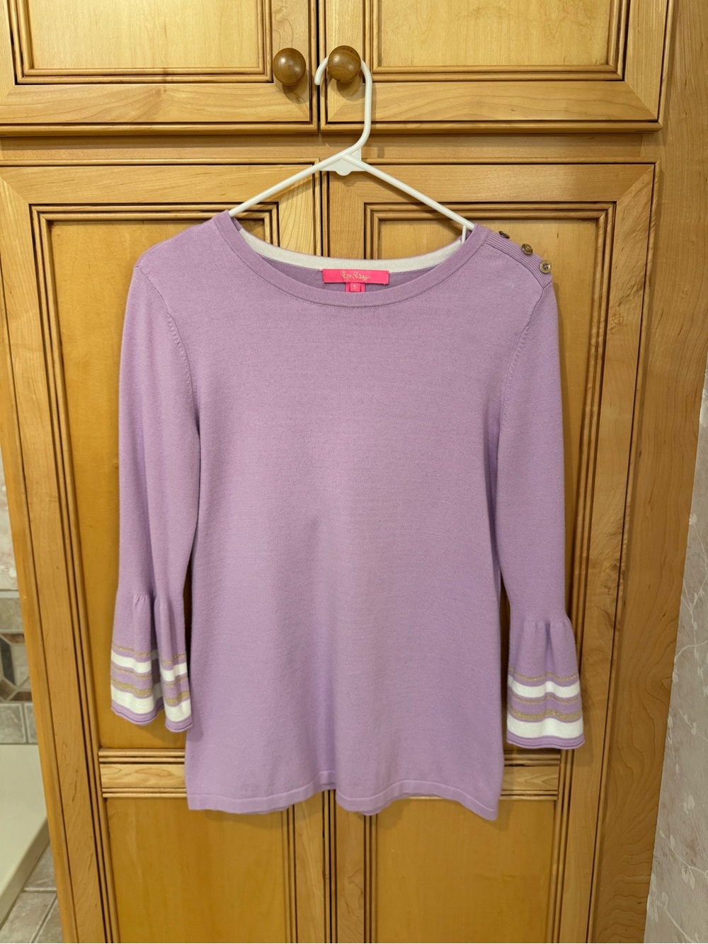 Lilly Pulitzer Lavender Knit Top with Bell Sleeves